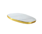 Maine & Crawford Wendell 25x21cm Marble Food Cheeseboard Tray w/ Gold Foil White