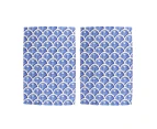 2pc Maine & Crawford Holmes 60x40cm Cotton Tea Hand Towel Kitchen Cloth Blue