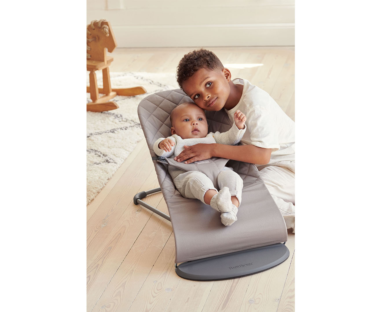  BabyBjörn Bouncer Bliss, Sand Gray, Cotton (006017US) : Baby