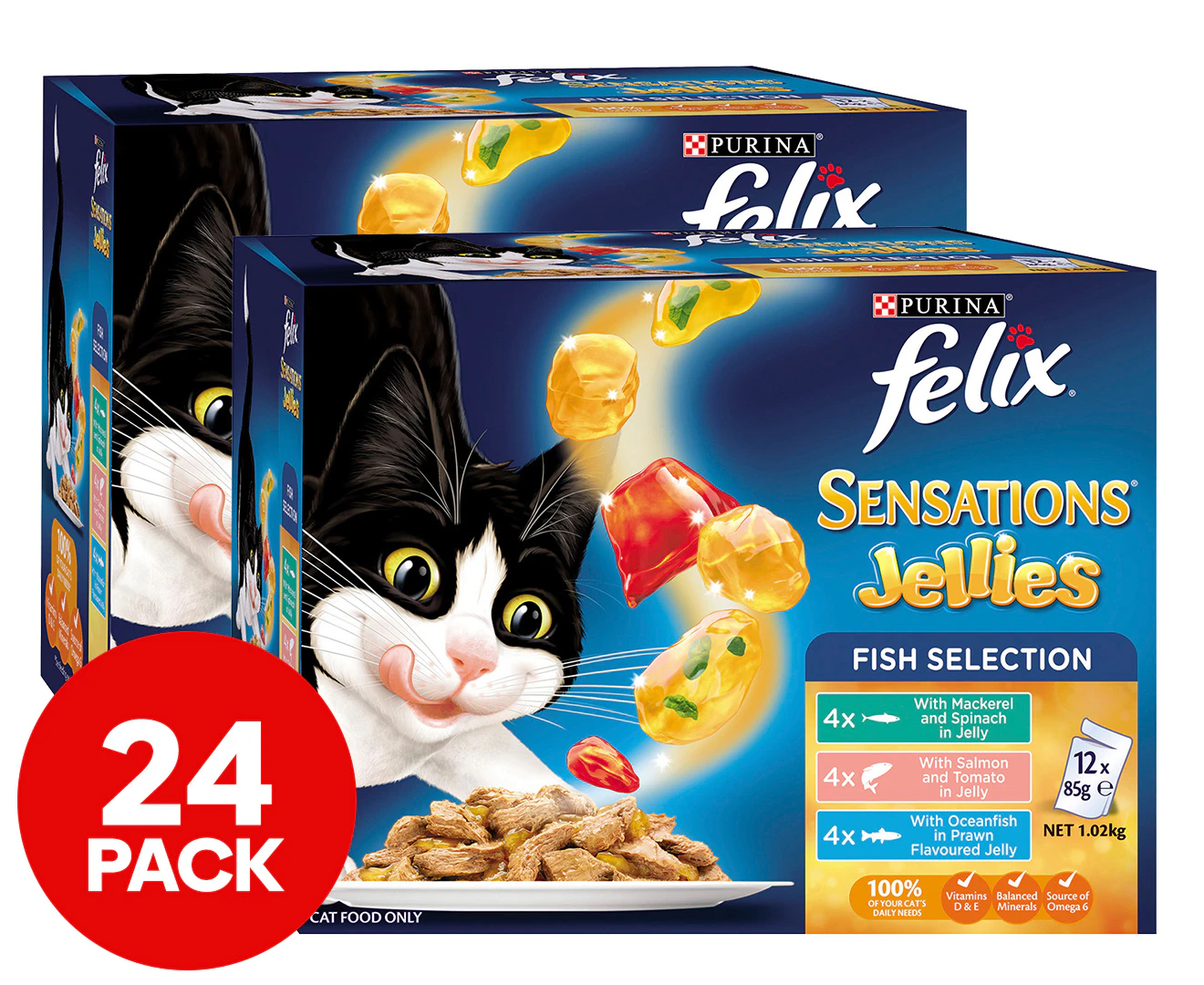 2 x FELIX Sensations Fishy Selection Wet Cat Food 12x85g