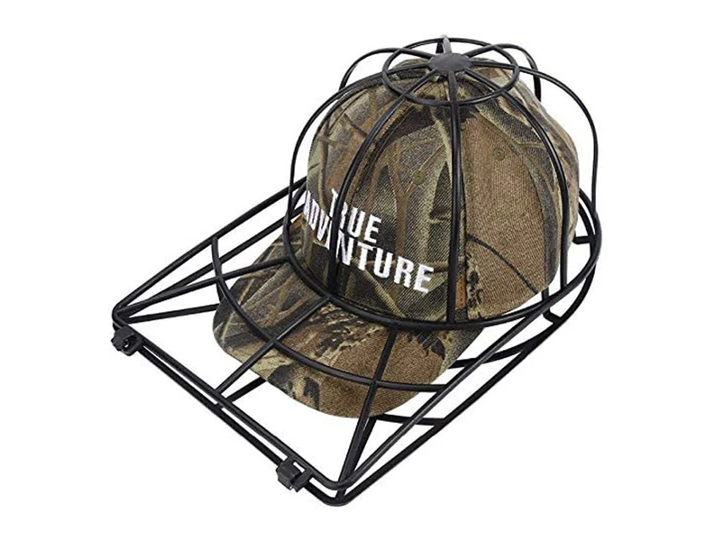Cap Washer Protective Cage Hat Rack Holder Safe For Dishwasher, Washing Machine Black