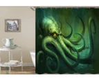 Shower Curtain 180cm(W) X 200cm(L) Only Terrifying Octopus