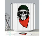 Shower Curtain 180cm(W) X 200cm(L) Only Sunglasses Soldier Skull