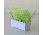 Minbaeg 2Pcs Artificial Plants Bonsai Natural Realistic Lightweight Table Decor Fresh Keeping Fake Grass Bonsai for Desktop-White Green