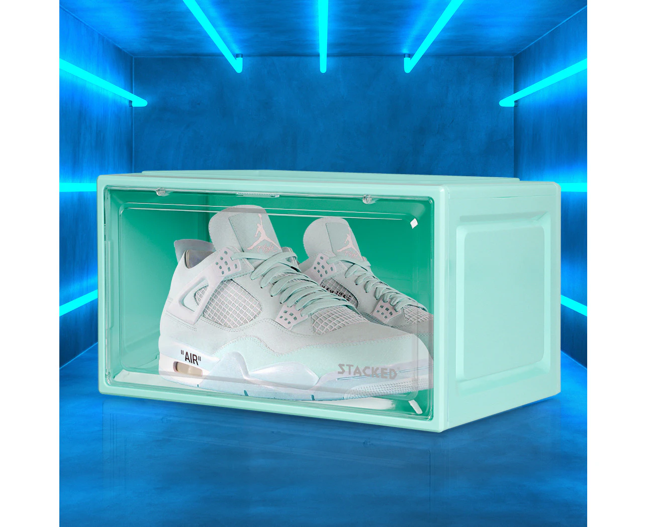 Stacked Sneaker Display Case Stackable Shoe Storage Box Magnetic Breathable 1PC