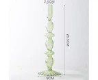 Glass Candle Holder Home Decor Home Decoration Accessories Wedding Decoration Clear Candlestick Restaurant Glass Vase Crafts—Green
