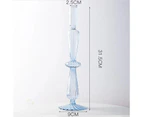 Glass Candle Holder Home Decor Home Decoration Accessories Wedding Decoration Clear Candlestick Restaurant Glass Vase Crafts—Blue