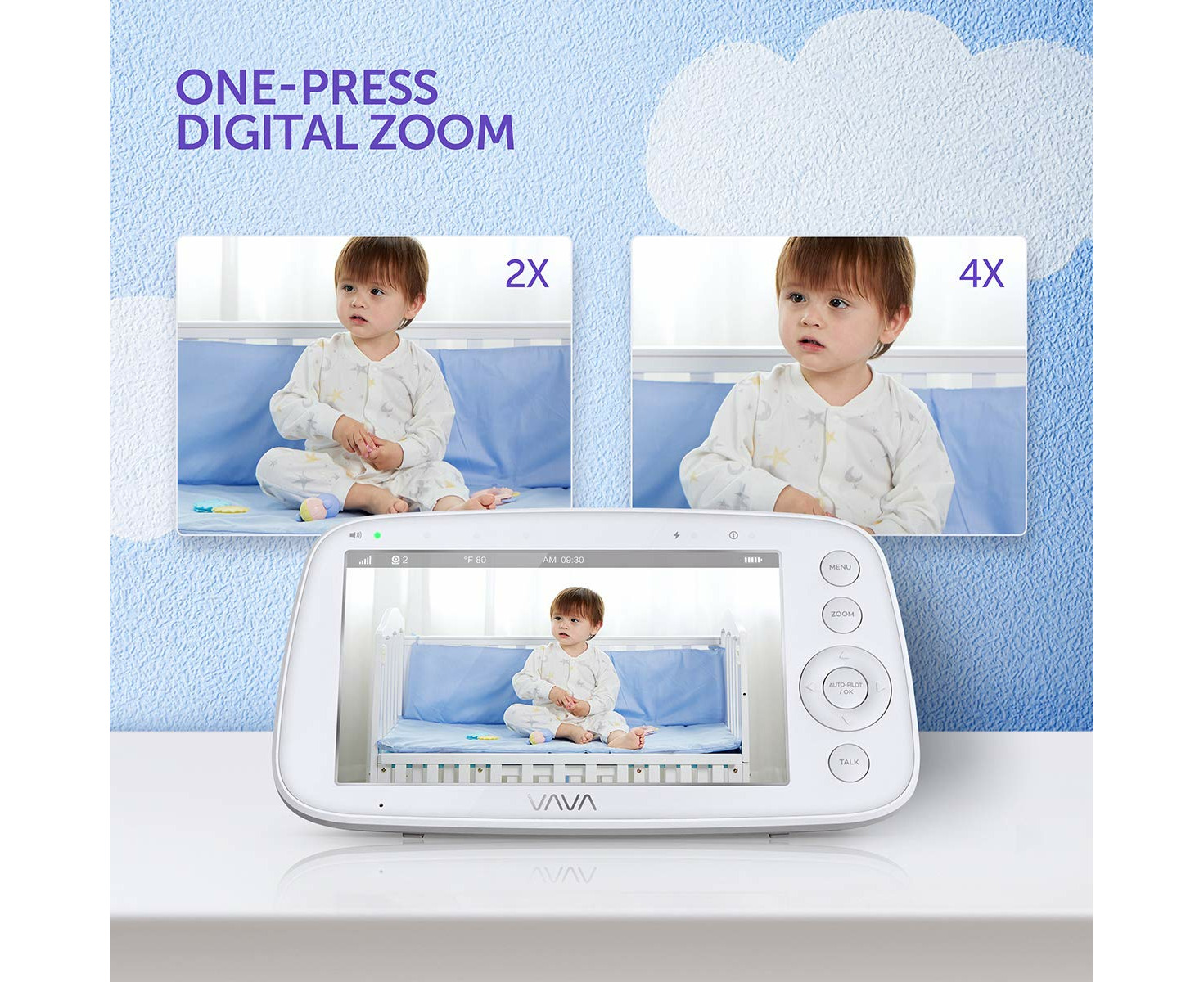 Vava Split View 5 720p Video Baby Monitor With 2 Cameras : Target