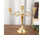 Metal Candlestick 3 Arms 10" Tall Candle Holder Candelabra Candle Stand for Home Restaurant Dining Table Decor Gold Bronze Color—GOLD 3-ARM