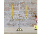 Metal Candlestick 3 Arms 10" Tall Candle Holder Candelabra Candle Stand for Home Restaurant Dining Table Decor Gold Bronze Color—BRONZE 3-ARM