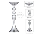 Wedding Party Decor Metal Candle Holders Flowers Vase Candlestick Centerpieces For Road Lead Candelabra Centerpieces Decoration—S-white