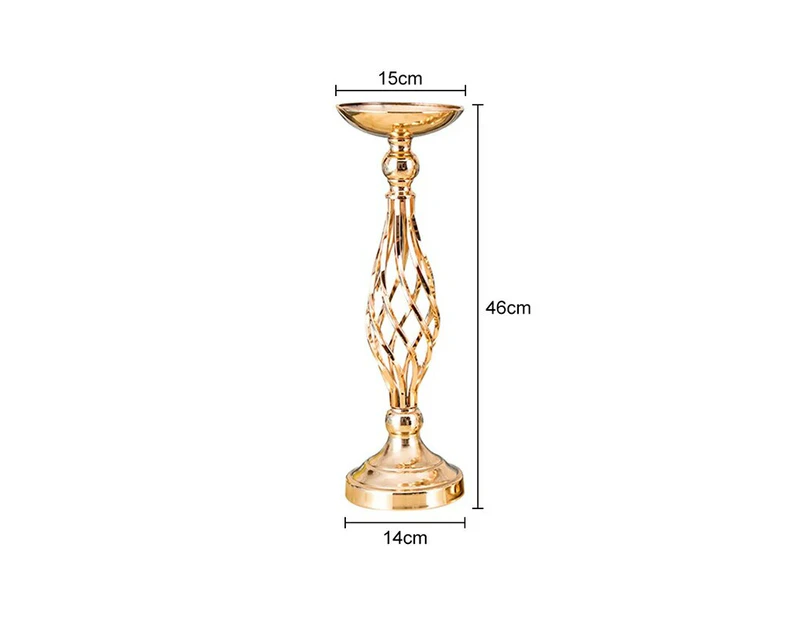 Wedding Flowers Metal Candle Holders Road Lead Candlestick Centerpieces Flower Ball Candlestick Stand Vase Home Party Decor—S gold