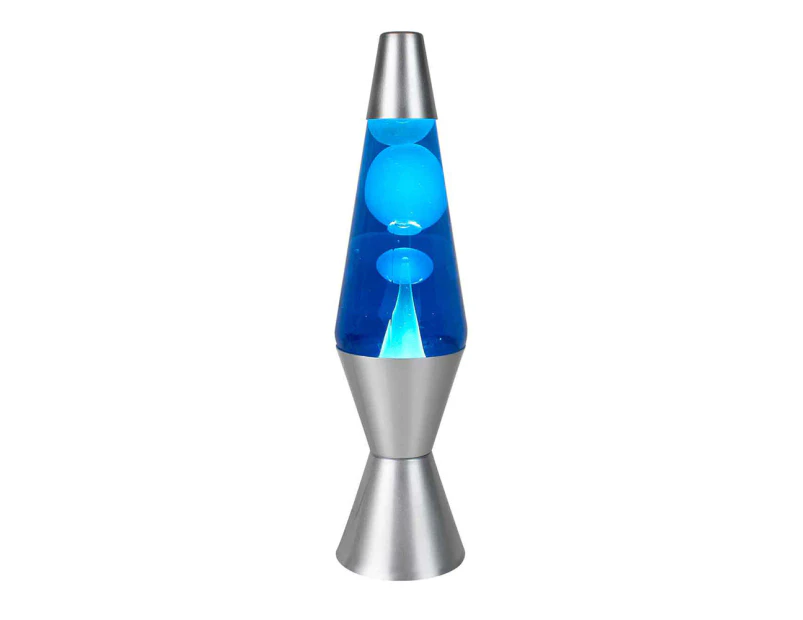 Blue White Wax Liquid Lava Lamp Retro Style Desk/Bedside Light Home Decor 37cm