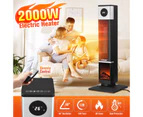 2000W Electric Heater Tower Energy Efficient Space Portable Indoor Fireplace Instant Warmer Oscillating Cooling Fan Bedroom Remote Maxkon