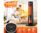 2000W Electric Heater Space Tower Room Indoor Energy Efficient Portable Fireplace Instant Oscillating Warmer Cooling Fan Remote Maxkon
