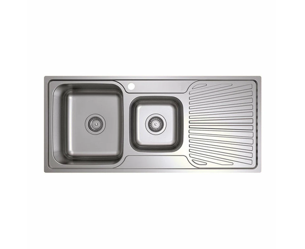 Tisira 108cm 1.5 Bowl Stainless Steel Kitchen Sink With Right Hand Drainer (TSLE1081R)