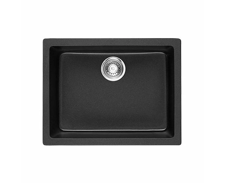 Tisira 61cm Single Bowl Black Granite Kitchen/Laundry Sink (TSG610BK)