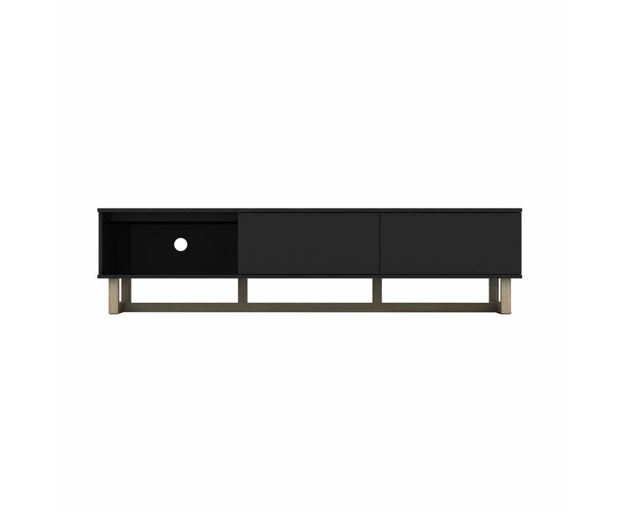 AVS 1800mm Raze Modular TV Stand in Gloss Black With Oak Legs (RZ1800BO)