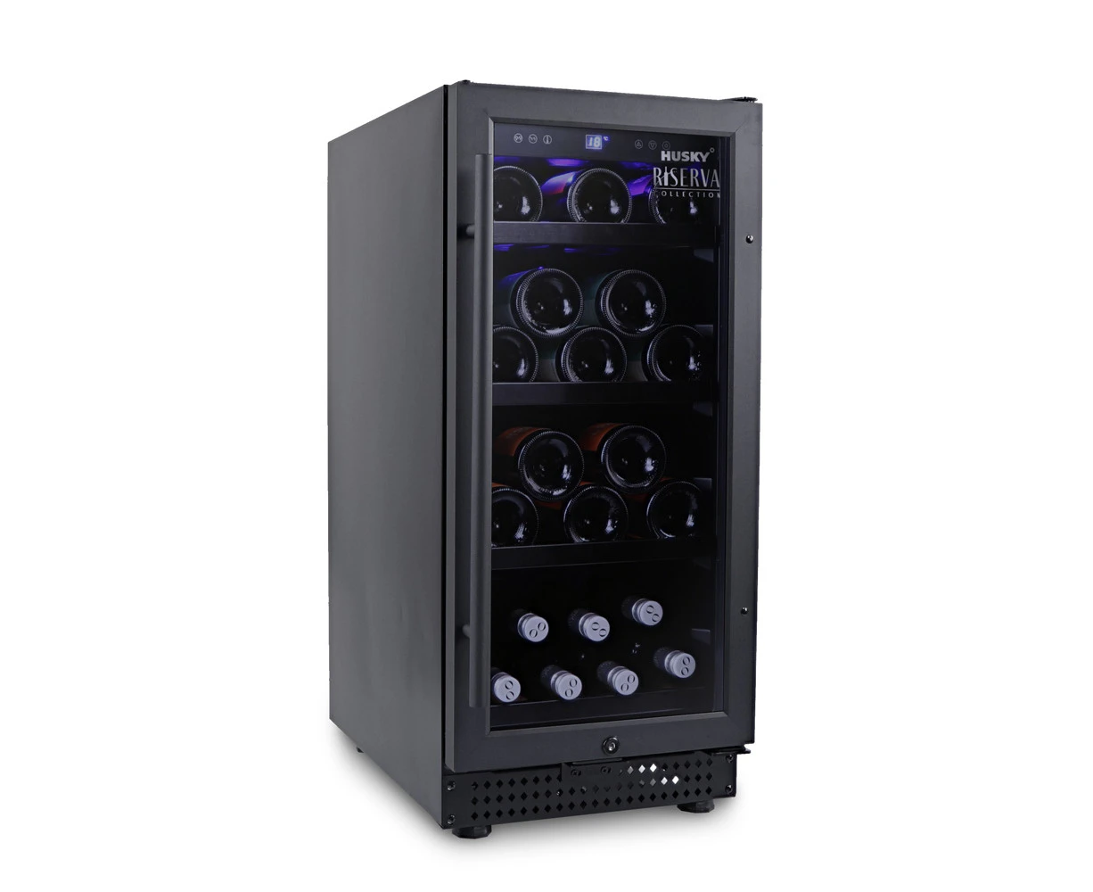 Husky Riserva 80L Dual Zone Wine Fridge in Matt Black (HUSWS33DMBZY)