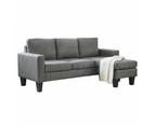 Foret 3 Seater Sofa Modular Corner Lounge Three Seat Couch Ottoman Fabric Set 2 Colours - Grey