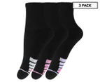Underworks Women's Sport Mid Crew Socks 3-Pack - Black/Multi