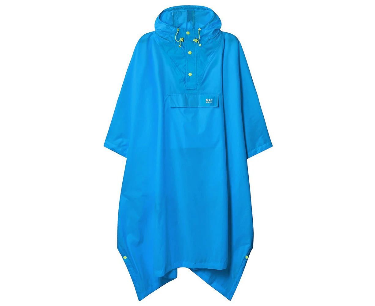 Mac In A Sac Packable Unisex Adults Poncho Waterproof Cape One Size Neon Blue - Neon Blue