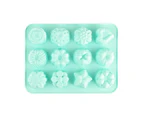 12 Emoticons Ice Mould Silicone Multi Style Baking Mold Cake Candy Cho—Multistyle green1pcs