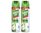 2x Glen 20 All-In-One 375g Air Spray Disinfectant Deodoriser Odour Neutraliser