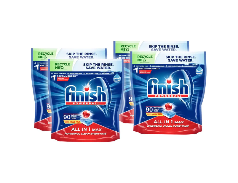 360x Finish Powerball All In One Max Dishwashing Cleaning Tablets/Pods Capsules