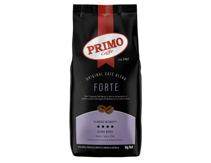 Primo Caffe Original Cafe Blend Dark Roasted Rasin/Oak Forte 1kg Coffee Beans
