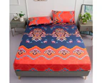 Cotton Breathable Deep Pocket, Solid 3-Piece Bed Sheets Set ,1 Fitted Sheet, 2 Pillowcases Bed Sheet Set-ethnic style