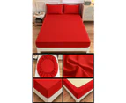Fitted Sheets, Microfiber Breathable Deep Pocket, 3-Piece Bed Sheet Set 1 Fitted Sheet 2 Pillowcases-bright red