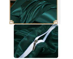 Satin Silk Bed Sheet Set Fitted Sheet Mattress Protector Cover-Flat Sheet With Pillowcases 4 Piece Bed Sheets-Imitation Silk - Royal Blue