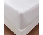 Cotton Fitted Sheets Breathable Deep Pocket, Solid Bed Fitted Sheet-White