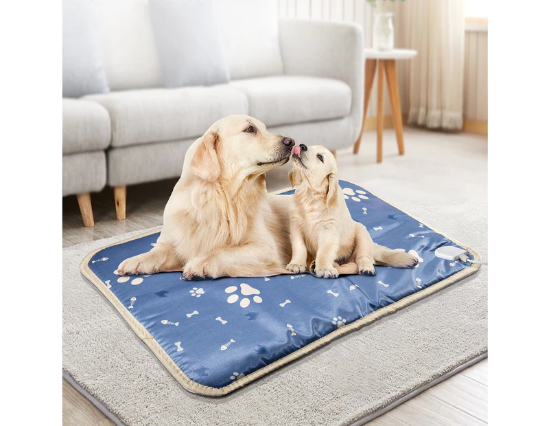70x45cm Electric Pet Heating Bed Mat Cat Dog Blanket Warmer Pad Temp adjustable Overheat Protection