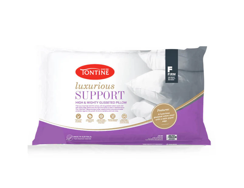 Tontine Luxurious Support High & Firm Sleeping Pillow Cushion Rectangle Bedding