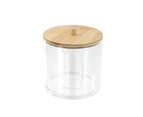 3x Boxsweden Bano 9.5x11cm Clear Accessories Container Organiser w/ Bamboo Lid