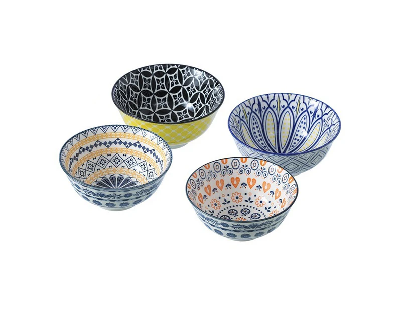 4x Lemon & Lime Moroccan Deco 15.5cm Ceramic Serving Food/Soup Bowl Round Asstd