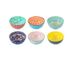 8 x Lemon & Lime Moroccan Deco 11.5cm Ceramic Rice Soup Serving Bowl Round Asstd