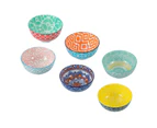 8 x Lemon & Lime Moroccan Deco 11.5cm Ceramic Rice Soup Serving Bowl Round Asstd