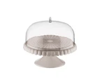Guzzini Tiffany 30cm Plastic Small Cake Stand Display Storage w/Dome Cover Taupe