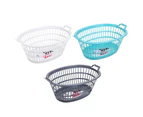 3 x Box Sweden Laundry Basket Oval 63cm Washing Clothes Storage Folding Bin Asst.