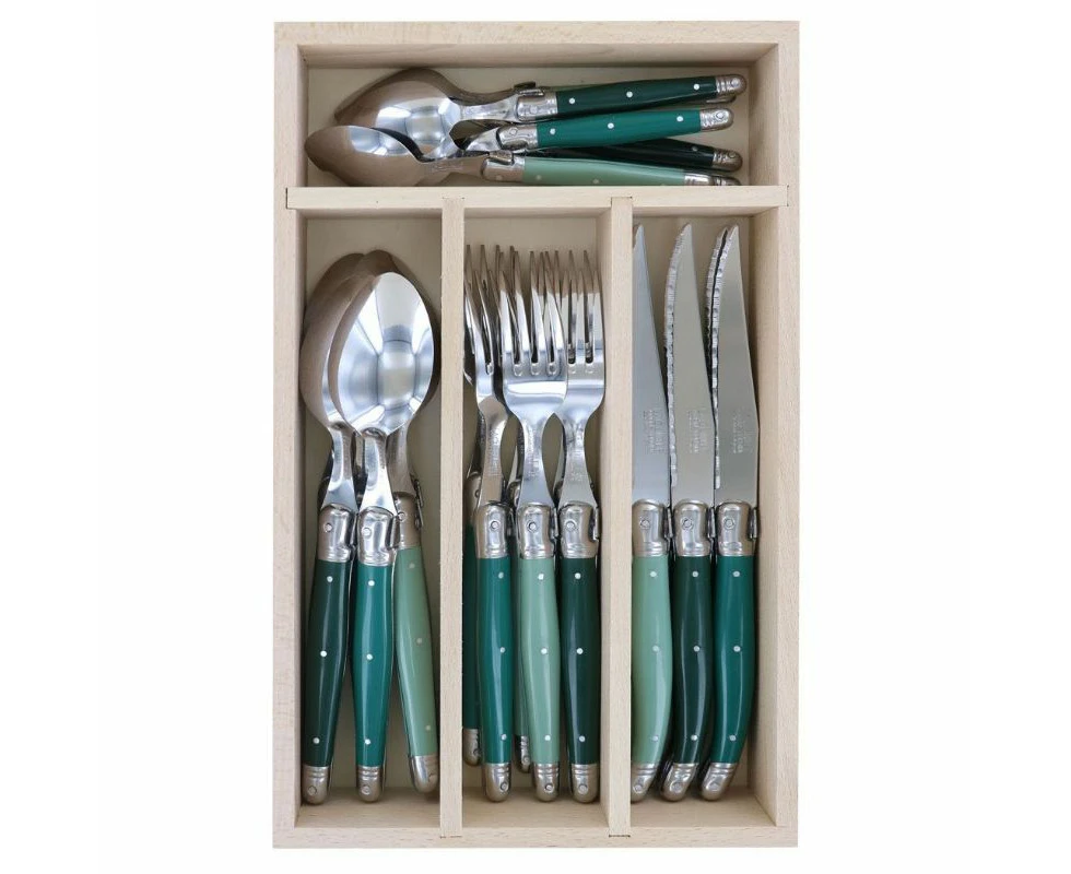 Andre Verdier Laguiole Debutant Forest 24 Piece Cutlery Set