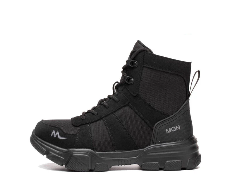 Mens Womens Anti Shock Steel Toe Indestructible Boot Safety Boot Construction Work Shoes black