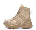 Mens Womens Anti Shock Steel Toe Indestructible Boot Safety Boot Construction Work Shoes Brown