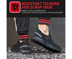 Indestructible Mens Safety Shoes Work Boots Steel Toe Puncture-Proof Breathable Sneakers black