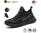 Steel Toe Shoes For Men Indestructible Sneakers Industry Work Boots Lightweight Sports Safety Shoes black