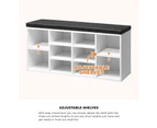 Oikiture Shoe Cabinet Bench Shoe Storage Rack PU Padded Seat Organiser Cupboard