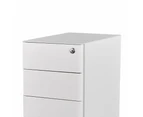 MARLO 3 Drawer Slim Mobile Pedestal Cabinet - White