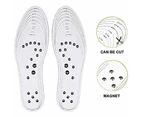 Acupressure Magnetic Massage Insoles For Men/Women, Foot Massager Shoe-Pad Foot Therapy Reflexology Pain Relief Shoe Inserts, Memory Foam Insole,White